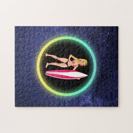 ブロンドサーファーティーンエージガール銀河系 ジグソーパズル (横)