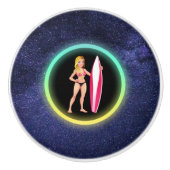 ブロンドサーファーティーンエージガール銀河系 セラミックノブ (正面)