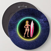 ブロンドサーファーティーンエージガール銀河系 缶バッジ (正面&裏面)