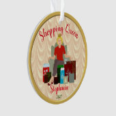 ブロンドショッピングクイーンアクリルオーナメント オーナメント (正面)