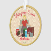 ブロンドショッピングクイーンアクリルオーナメント オーナメント (正面)