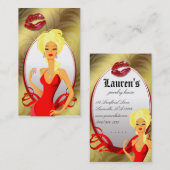 ブロンドジュエリーの女性の唇の「陸軍少佐の階級章 名刺 (正面/裏面)