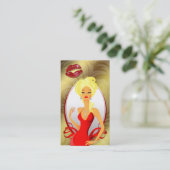 ブロンドジュエリーの女性の唇の「陸軍少佐の階級章 名刺 (スタンド正面)