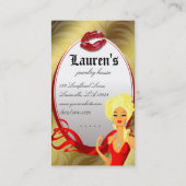 ブロンドジュエリーの女性の唇の「陸軍少佐の階級章 名刺 (裏面)