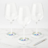 ブロンドスイミングマーメイドガールバブルパーティー ワイングラスタグ (セット)