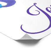 ブロンドスイミングマーメイドガールパーソナライズされたベッドルーム ポスター (角)