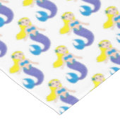 ブロンドスイミングマーメイドガールパープルテール海海 テーブルクロス (アングル)