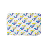 ブロンドスイミングマーメイドガールパープルテール海海 バスマット (正面)