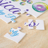 ブロンドスイミングマーメイドバースデーパーティスプラッシュ ジグソーパズル (側面)