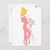 ブロンドスキーヤー ポストカード (正面/裏面)