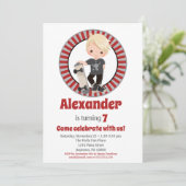 ブロンドスケートボードボーイズ誕生日招待状 招待状 (スタンド正面)