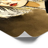 ブロンドスタイリッシュポートレートイラストレーション ポスター (角)