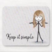 ブロンドスティックガールオン水玉模様 マウスパッド (正面)