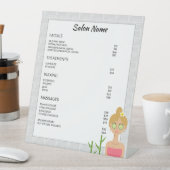 ブロンドスパウーマンイラストレーション-カスタムスパメニュー 台座サイン (インサイチュ)