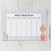 ブロンドスパガールイラストレーションカスタムウィークリープランナー ペーパーパッド (インサイチュ)