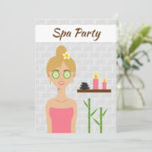 ブロンドスパガールイラスト スパデー ブライズシャワー 招待状 (スタンド正面)