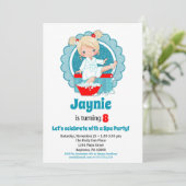 ブロンドスパパーティーガールズ誕生日招待状 招待状 (スタンド正面)