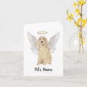 ブロンドタンゴールデンコッカースパニエル犬悔やみや弔慰メモリアル カード (黄色い花)