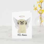 ブロンドタンゴールデンシーズー(犬)チュ悔やみや弔慰メモリアル カード (黄色い花)