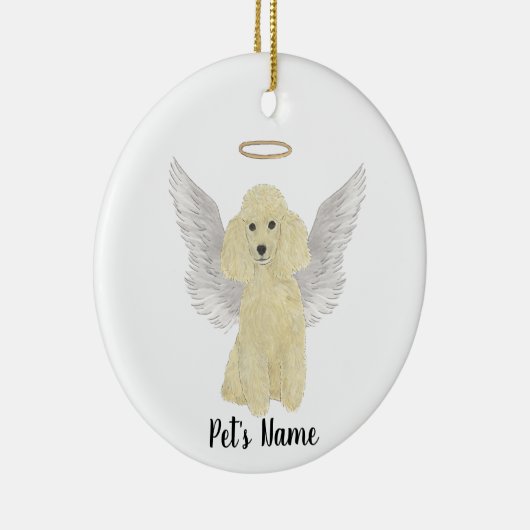 ブロンドタンゴールデンプードル悔やみや弔慰メモリアル セラミックオーナメント (右)