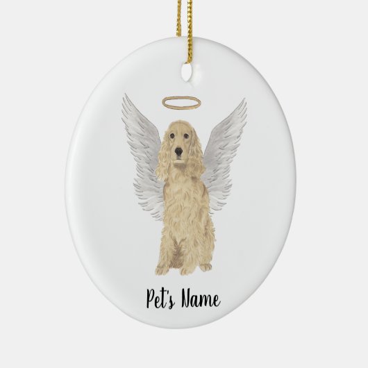 ブロンドタン ゴールデン コッカー スパニエル 追悼 記念 セラミックオーナメント (右)
