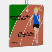 ブロンドトラック&フィールドガールブルーブラック セラミックオーナメント (右)