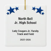 ブロンドトラック&フィールドガールブルーブラック セラミックオーナメント (裏面)