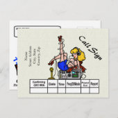 ブロンドハムラジオピンアップガールQSLカード ポストカード (正面/裏面)