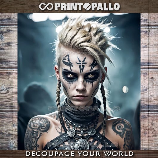 ブロンドバイキングウォリアー女性ルーン付き –  薄葉紙