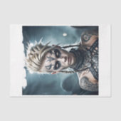 ブロンドバイキングウォリアー女性ルーン付き –  薄葉紙 (正面)