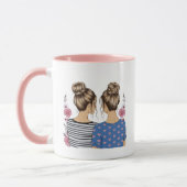 ブロンドバエレガントン：複雑な髪のバックビュー マグカップ (左)