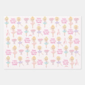 ブロンドバレリパーソナライズされたナ ラッピングペーパーシート (正面3)