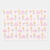 ブロンドバレリパーソナライズされたナ ラッピングペーパーシート (正面2)