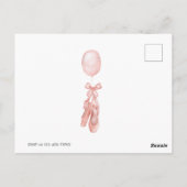 ブロンドバレリーナの女の子の誕生日バレエ ポストカード (裏面)