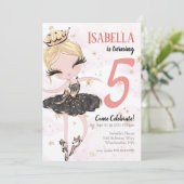 ブロンドバレリーナバースデーパーティーの招待 招待状 (スタンド正面)