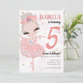 ブロンドバレリーナバースデーパーティーの招待 招待状 (スタンド正面)