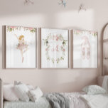 ブロンドバレリーナプリント赤面ピンクガールーム<br><div class="desc">ブロンド・バレリーナプリント赤面ピンクの女の子ルームウォールアートセット。</div>