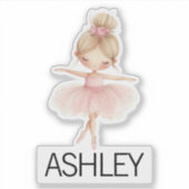 ブロンドバレリーナ名前をカスタムする シール (正面)