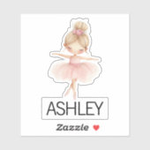 ブロンドバレリーナ名前をカスタムする シール (シート)
