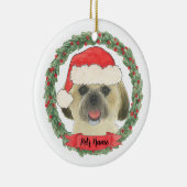 ブロンドパーソナライズされたゴールデンタンシーズー（犬）Tzu セラミックオーナメント (右)