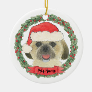 ブロンドパーソナライズされたゴールデンタンシーズー（犬）Tzu セラミックオーナメント