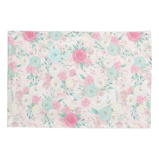 ブロンドパーソナライズされたバレリナピンクフローラ枕C 枕カバー