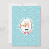 ブロンドピザパーティーガール – ピザ誕生日 招待状 (裏面)