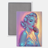 ブロンドピンアップチョコレートイースターエッグ マグネット (正面/裏面)