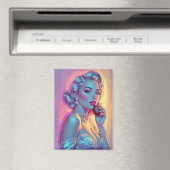 ブロンドピンアップチョコレートイースターエッグ マグネット (インサイチュ (食洗機))