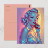 ブロンドピンアップチョコレート卵 ポストカード (正面/裏面)