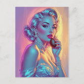 ブロンドピンアップチョコレート卵 ポストカード (正面)