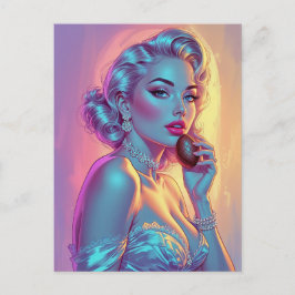 ブロンドピンアップチョコレート卵 ポストカード