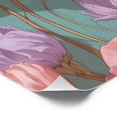 ブロンドピンアップパステルフラワーズ ポスター (コーナー)