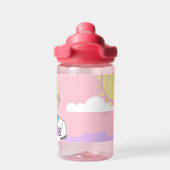 ブロンドピンクの漫画少女の学校の学生 ウォーターボトル (背面)